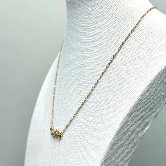 Olive Leaf Branch Necklace and Earring Set - Picture 5 of 7